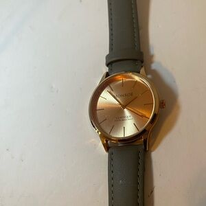 Monroe Classique Men's Gold Dial Watch with Gray Strap